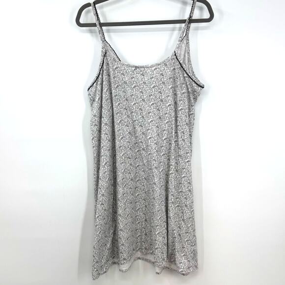 Vintage Character Babydoll Chemise Mini Slip Dress XL Black White Floral Y2K - Picture 5 of 7